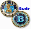Navy Brat Coins (blue with sparkles)- Andy