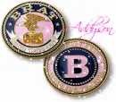 Navy Brat Coins (pink with sparkles)- Addyson