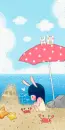 BUNNY GIRL AT THE BEACH
