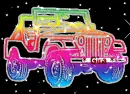 Groovy Rainbow Jeep (with sparkles)- Gina