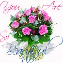Bouquet of Pink Roses (with sparkles)- You Are So Beautiful