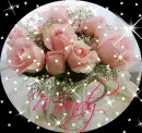 Pink Roses in Teapot in a circle (with sparkles)- Mandy