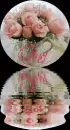 Pink Roses in Teapot in circle (with water reflection)- Gina