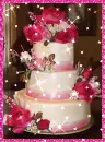 Cake with Roses (with glitter boarder & sparkles)