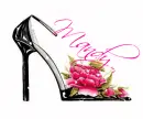 High Heel Shoe with Pink Rose (with sparkles)- Mandy