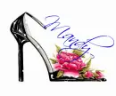 High Heel Shoe with Pink Rose (with sparkles)- Mandy