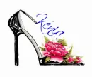 High Heel Shoe with Pink Rose (with sparkles)- Kenia