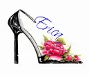 High Heel Shoe with Pink Rose (with sparkles)- Erica