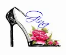 High Heel Shoe with Pink Rose (with sparkles)- Gina