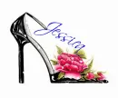 High Heel Shoe with Pink Rose (with sparkles)- Jessica