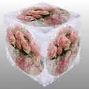 Pink Roses in Teapot in circle Cube- Steph