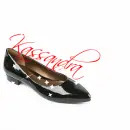 Black Patent Leather Flat Pointed Toe Dress Shoe (with sparkles)- Kassandra