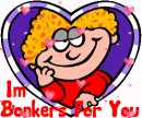 Man in a Heart (with floating hearts)- I'm Bonkers For You