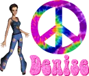 hippie girl peace sign denise
