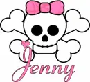 Jenny-skull wh sparkles