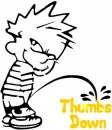 Calvin Peeing on (with sparkles)- Thumbs Down