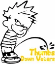 Calvin Peeing on (with sparkles)- Thumbs Down Voters