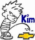 Calvin Peeing on Chevy Logo (with sparkles)- Kim