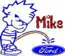 Calvin Peeing on Ford Logo (with sparkles)- Mike