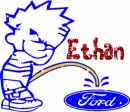 Calvin Peeing on Ford Logo (with sparkles)- Ethan