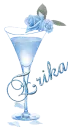 Rose Cocktail Glass Blue - Erika