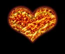 gold heart with red glow