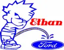 Calvin Peeing on Ford Emblem (with sparkles)- Ethan