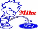 Calvin Peeing on Ford Emblem (with sparkles)- Mike