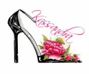 High Heel Shoe with Pink Rose (with sparkles)- Kassandra