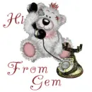 Gem teddy bear on phone 