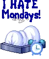 Garfield in bed (animated)- I HATE MONDAYS!