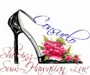 High Heel Shoe with Pink Rose (with sparkles)- Consuelo