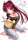 Sexy Red Haired Anime (with floating hearts)- Gina