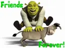 Shrek & Donkey playing leap frog- Friends Forever!