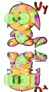 Neopet Kacheek Disco wearing glasses (with water reflection)- Vy