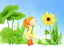 liTTLe girl nice day c flower