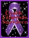 Cystic Fibrosis Awareness Ribbon (with sparkles)- Cystic Fibrosis Survivor 