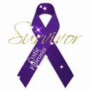 Cystic Fibrosis Awareness Ribbon (with sparkles)- Survivor