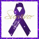 Cystic Fibrosis Awareness Ribbon (with sparkles)- Survivor