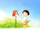 liTTLe gaL nice senT floweR