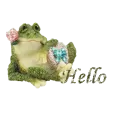frog with rose hello