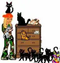 army doll with loads and loads of cats!