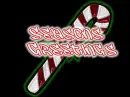 candy cane with seasons greetings