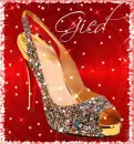 High Heel Rainbow Glitter Shoe (with sparkles)- Gied