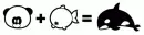 panda + fish = killer whale 