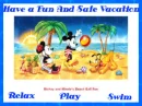 mickey and minnie on the beach playing