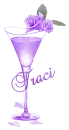 Rose Cocktail Glass Purple - Traci