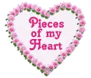 Sparkling Pink Roses Heart - Pieces of my Heart