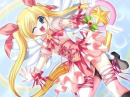happy pink anime girl