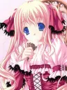 pink anime with yummy ice cream
